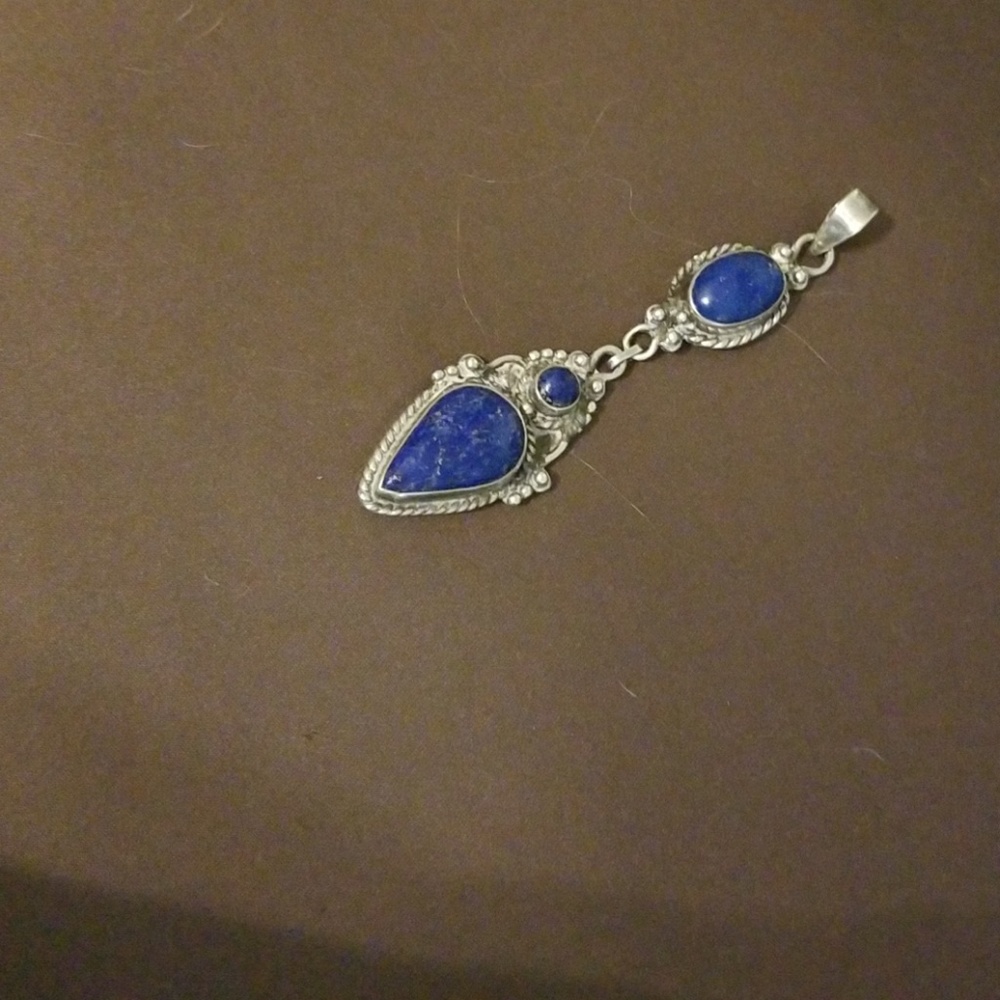 Lapis lazuli pendant, sterling